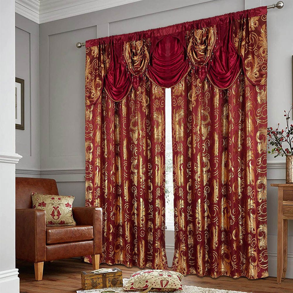 Design Your Customized Printed Top High Quality Red Curtains / Wholesale New Model Best Selling Curtain