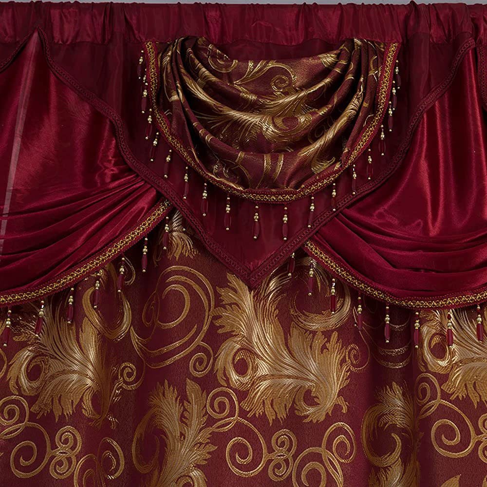 Design Your Customized Printed Top High Quality Red Curtains / Wholesale New Model Best Selling Curtain