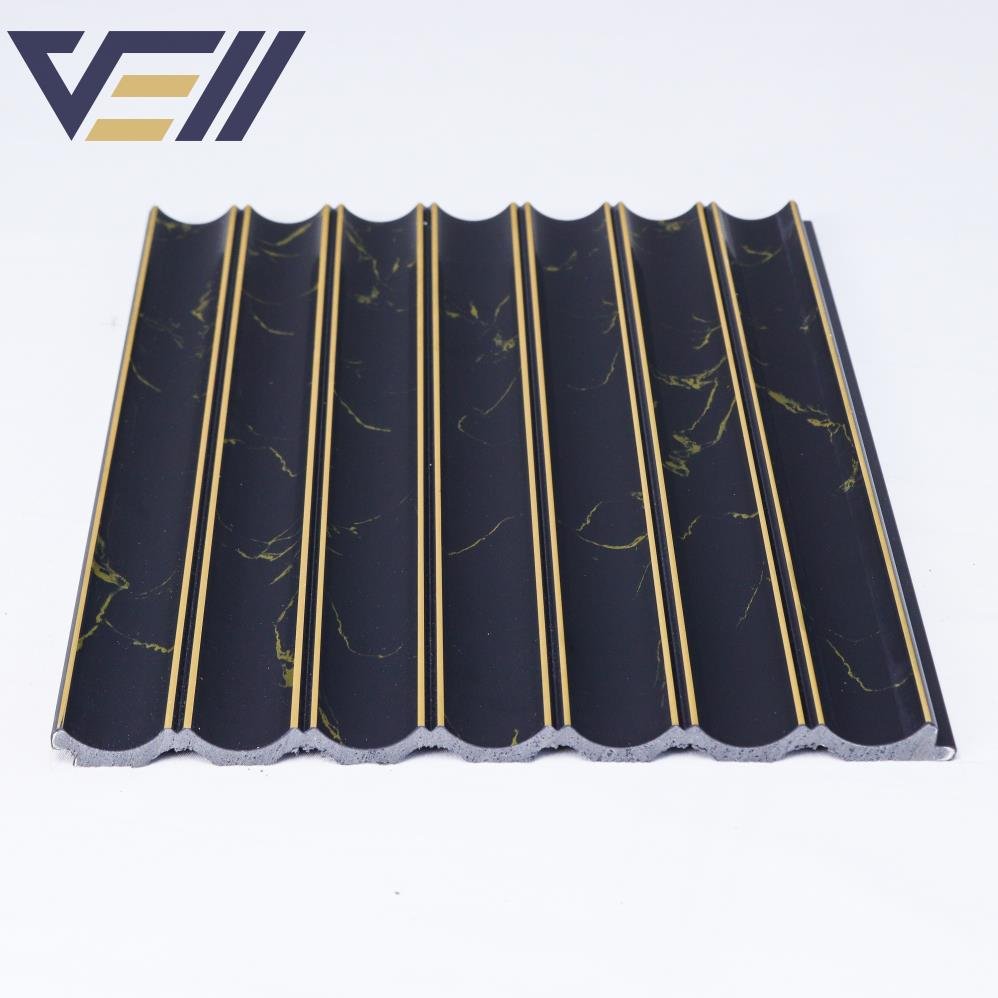 Wall Art Decor Light Weight Waterproof Fluted 3d Charcoal Louver Ps Wall Panel For Modelling