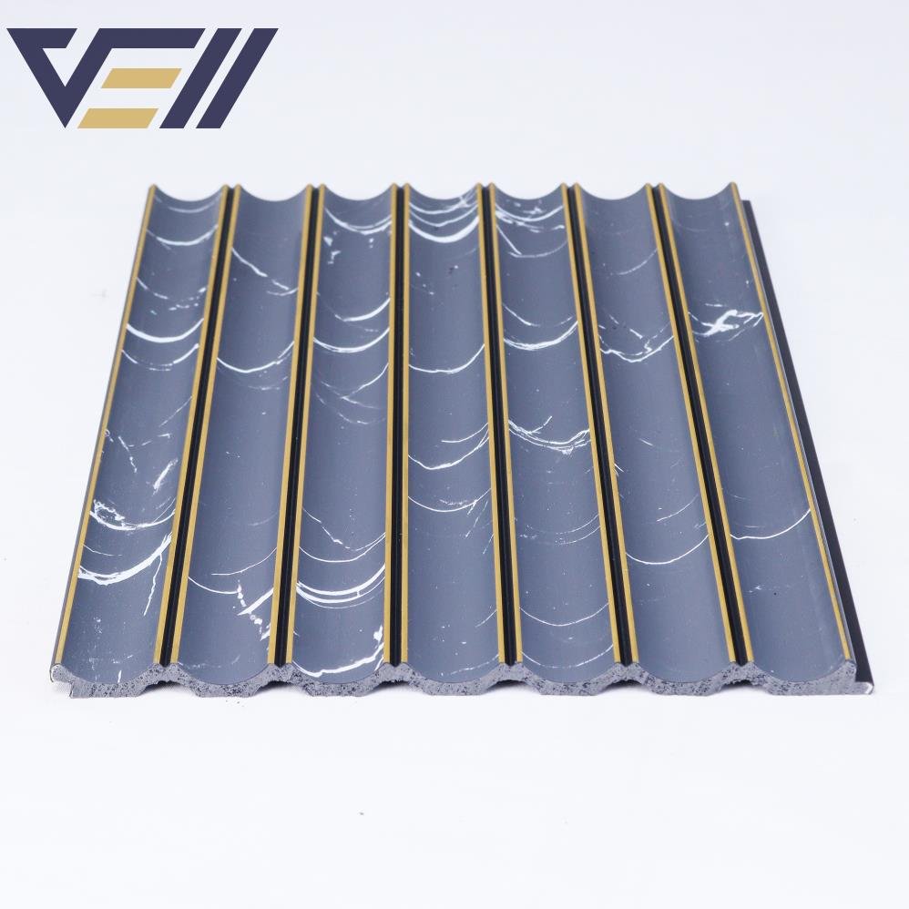 Wall Art Decor Light Weight Waterproof Fluted 3d Charcoal Louver Ps Wall Panel For Modelling