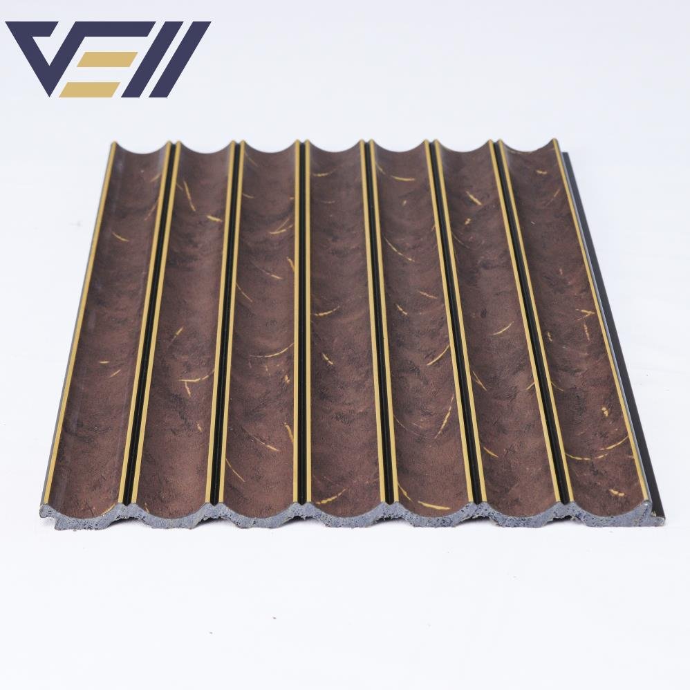 Wall Art Decor Light Weight Waterproof Fluted 3d Charcoal Louver Ps Wall Panel For Modelling