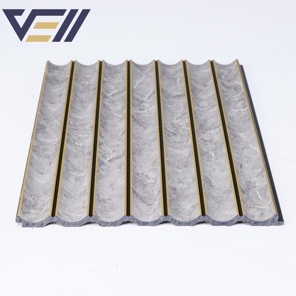 Wall Art Decor Light Weight Waterproof Fluted 3d Charcoal Louver Ps Wall Panel For Modelling