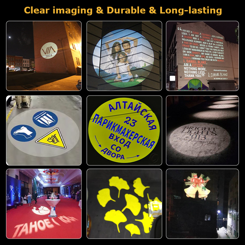 3D Advertising Custom Logo Projector Light Outdoor Logo Projector Gobo Multiple Logos Lens