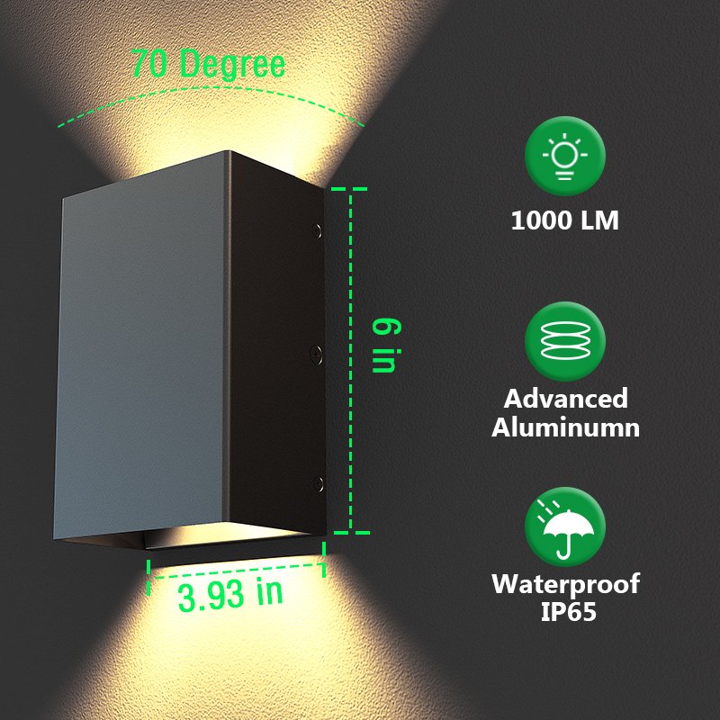 Ip65 Aluminum Exterior Modern Outside Garden Up And Down Waterproof Wall Light Led Outdoor Wall Lamp