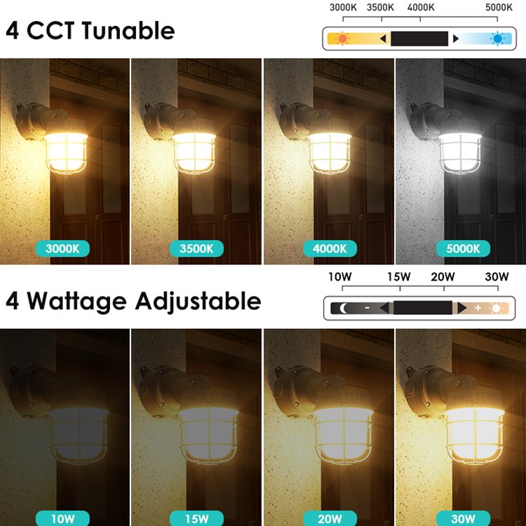 Outdoor Waterproof IP65 Ceiling Mounted LED Jelly Jar Work Light Fixture30W Motion Sensor Working Light
