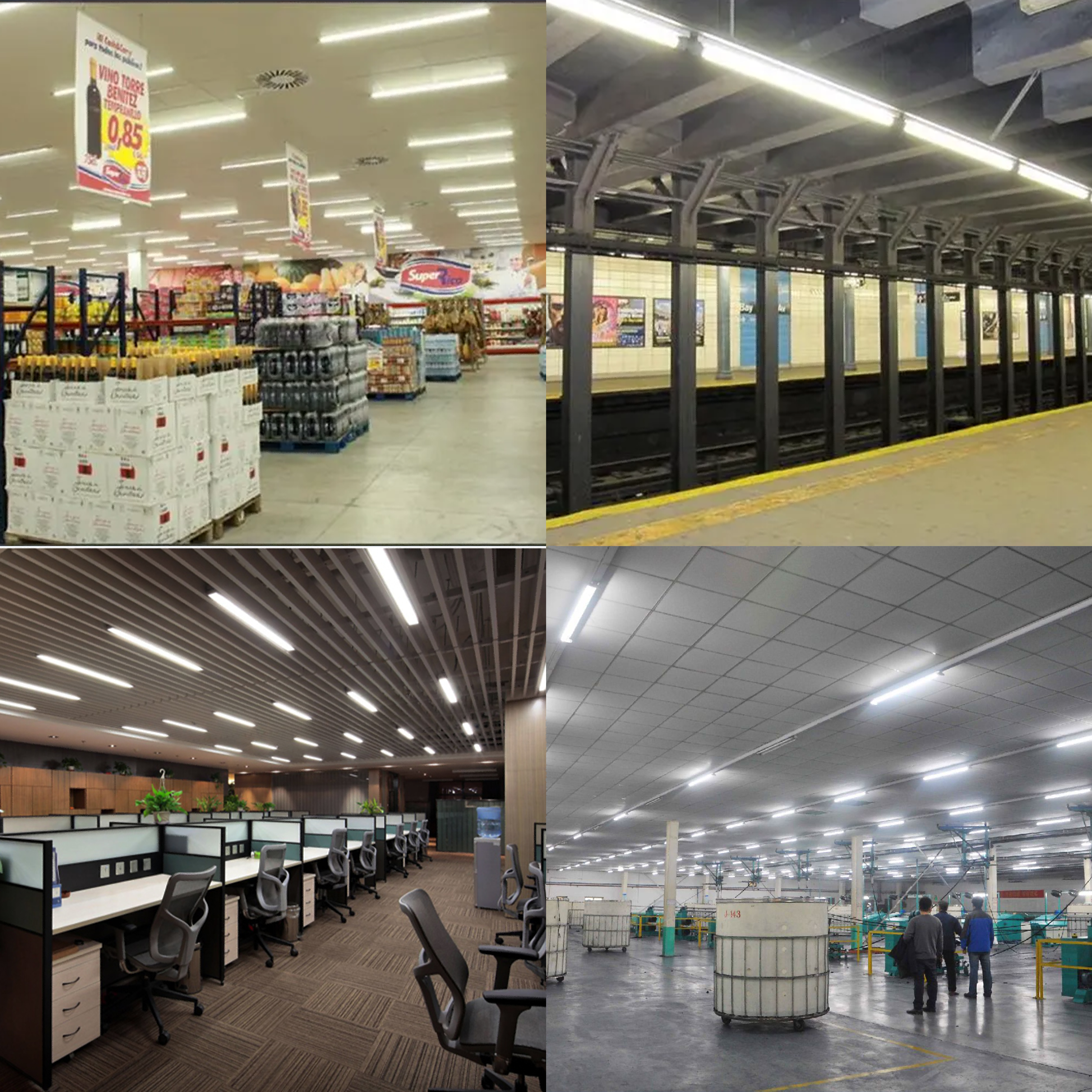 Commercial restaurant indoor lighting pendant lamp office AC 85-265V 1200mm 4ft led linear light