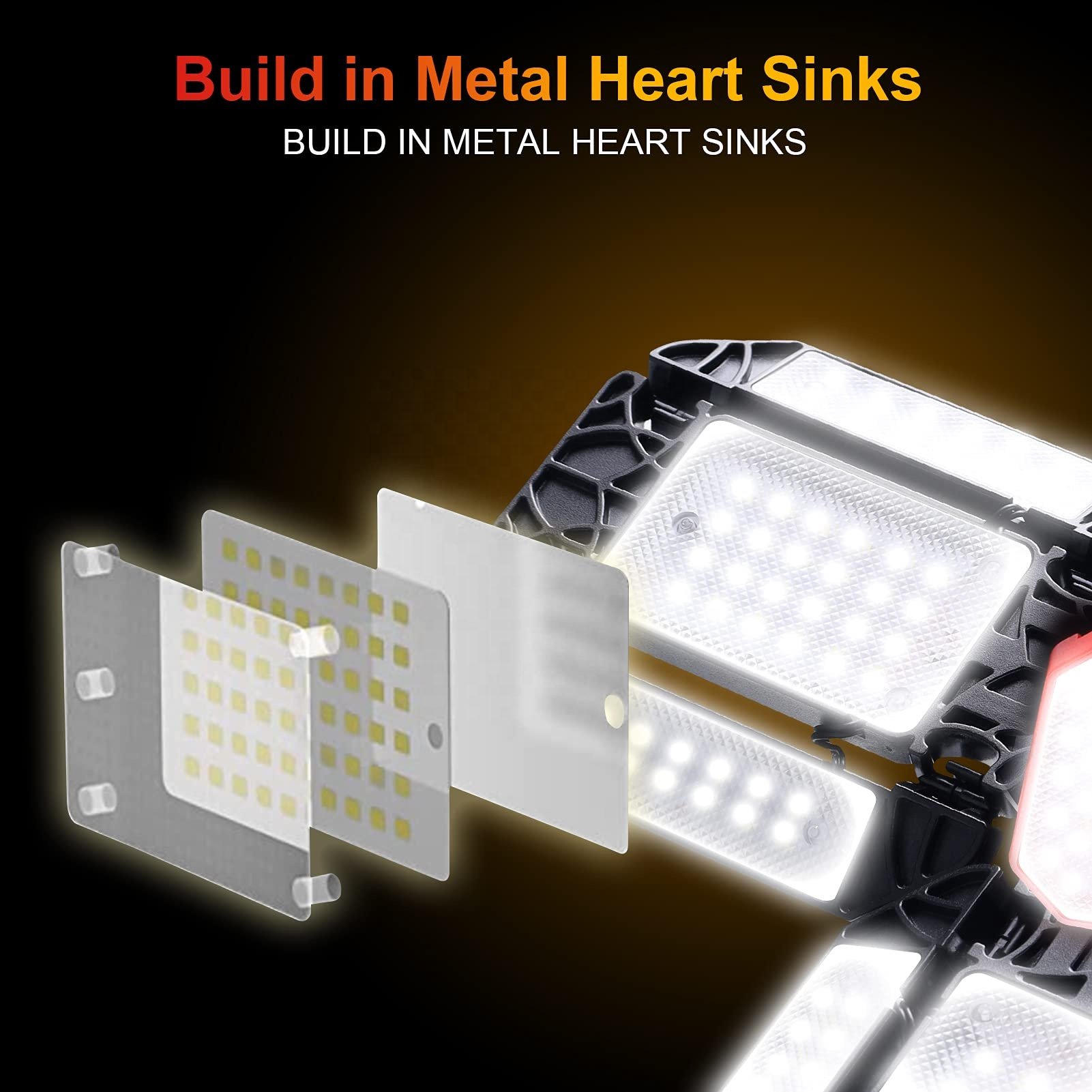 180W 500W Adjustable Panels Industrial Garage Lighting Deformable Ceiling Lamp for Workshop/Warehouse LED linear high bay light