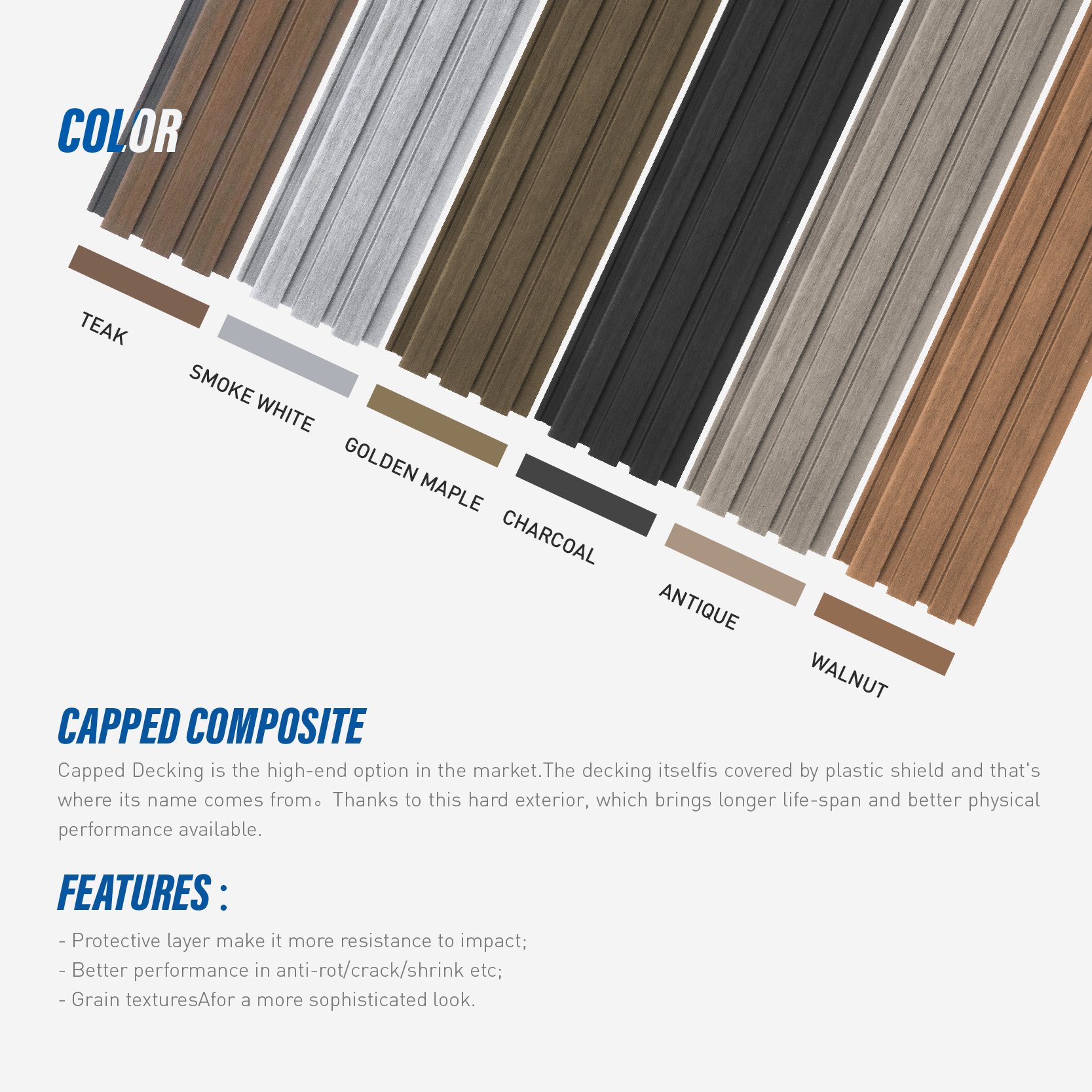 100%FSC certified Anti-UV waterproof colorfast artificial timber WPC Ceiling Panel Exterior Wood Plastic Composite Wall Panel