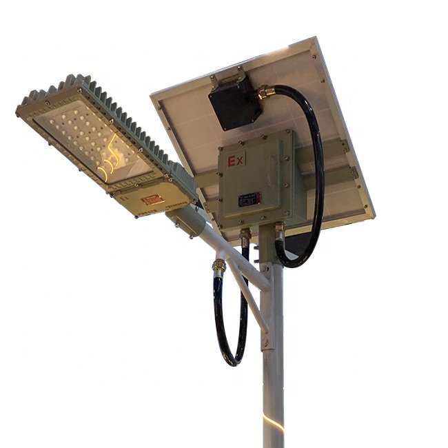 Atex Approved Ex-proof LED Solar Street Lamp IP66 100W Explosion Proof Solar Street Light with Solar Panel