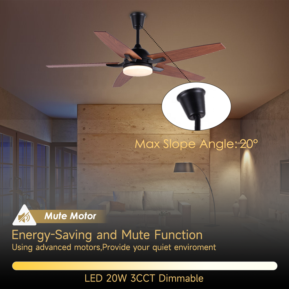 56" Wholesale ceiling fan lamp BLDC Plywood Reversible Silent ceiling fan led