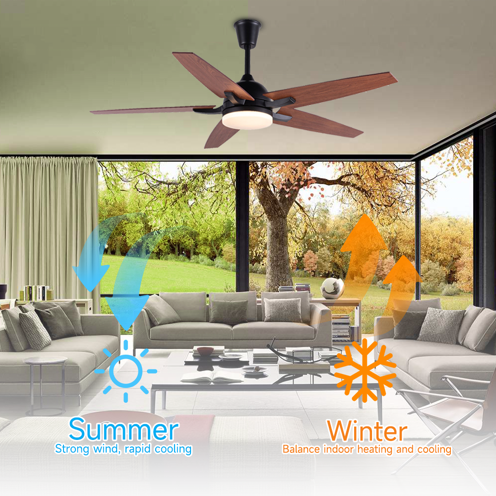 56" Wholesale ceiling fan lamp BLDC Plywood Reversible Silent ceiling fan led
