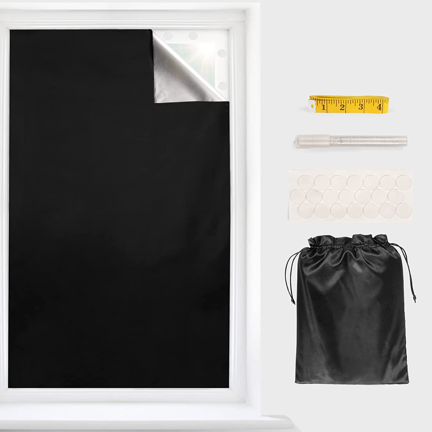 Travel window 100% blackout material temporary Portable blackout curtains blinds for Dormitory or travel