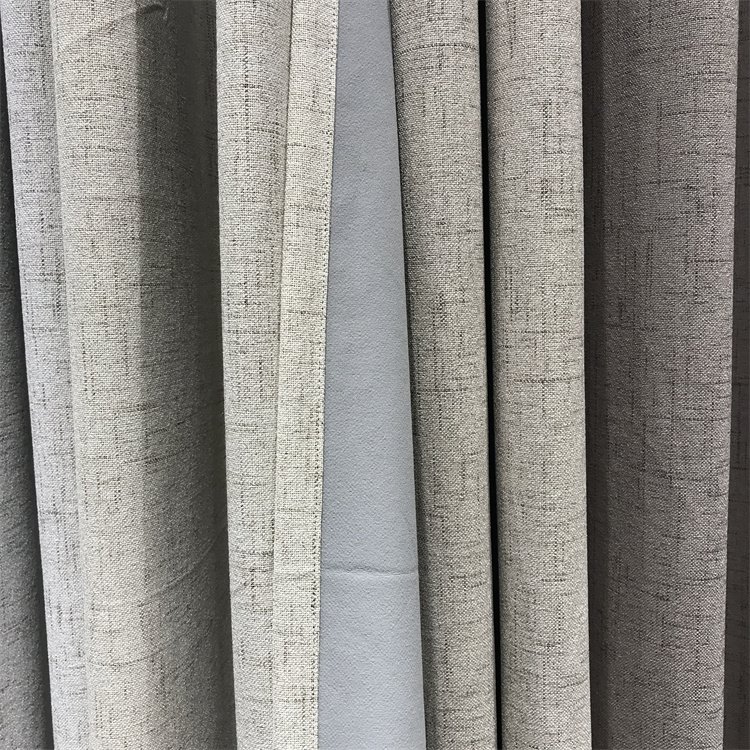 Soft 100% Blackout Linen Look Curtains with Coating Blackout Curtains for the Livingroom Bedroom