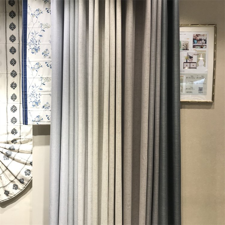 Soft 100% Blackout Linen Look Curtains with Coating Blackout Curtains for the Livingroom Bedroom