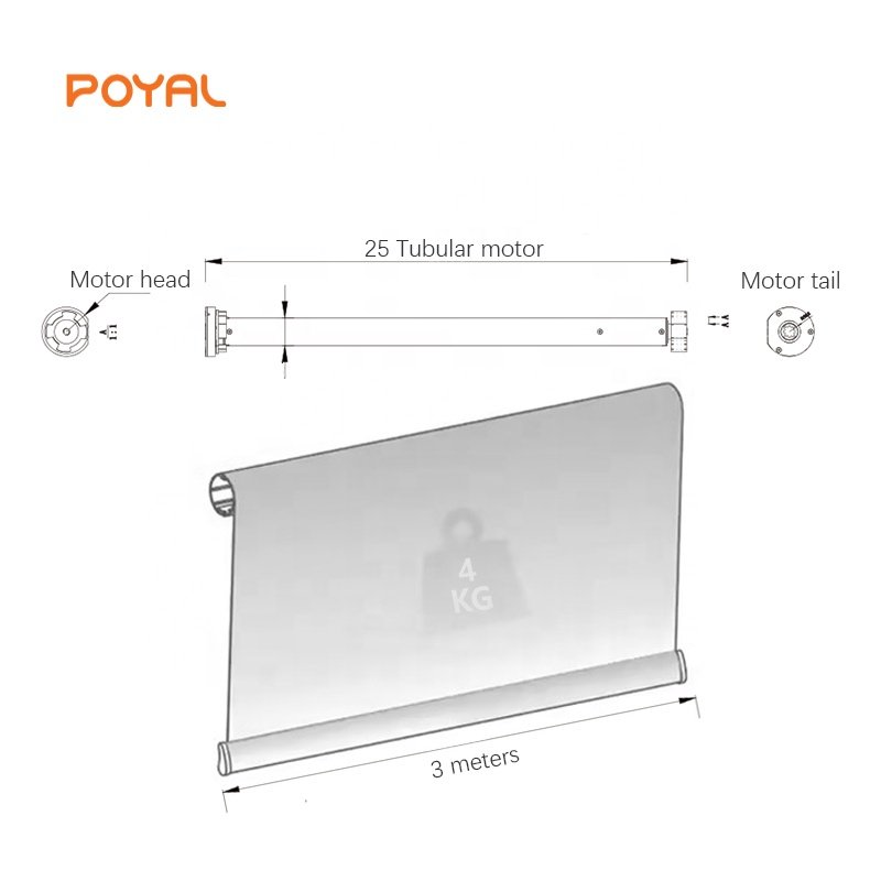 Smart control Wireless Tuya Tubular Motors Electronic Limit Vertical Curtain