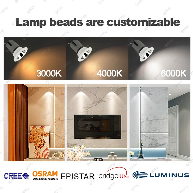 Round Square Recessed Anti-Glare Downlight Led Trimless 7w 9w 10w 15w 18w 25w Smd Down Light For Hotel Project Home Mall Shop