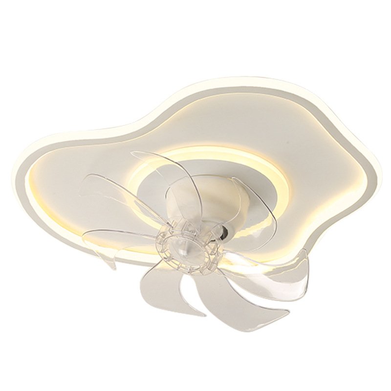 Natural Wind Led Light Bedroom Ceiling Fan Light Simple Metal Modern Minimalist White Acrylic LED Ceiling Fan With Light