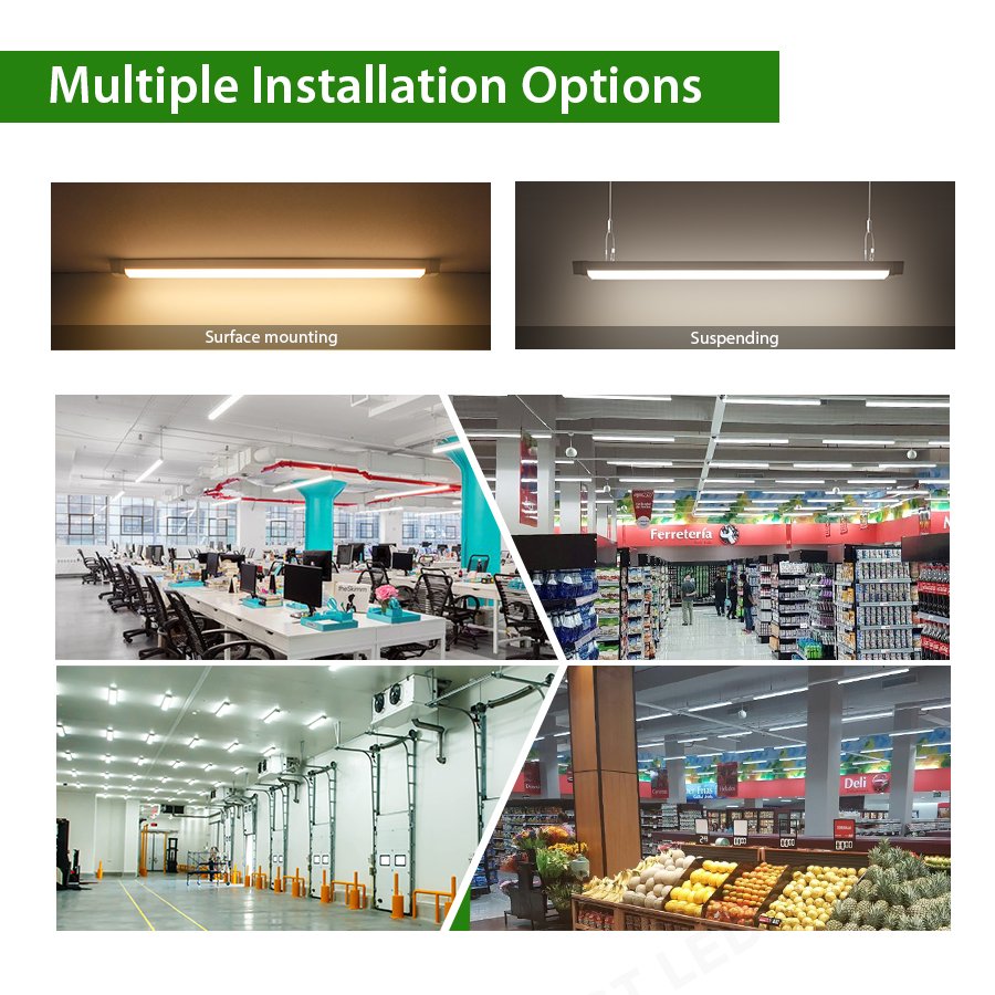 CGT Flicer Free Driver Ceiling Mount 1200mm LED Light Fixture Outdoor IP65 Linkable Tri-proof Batten Light