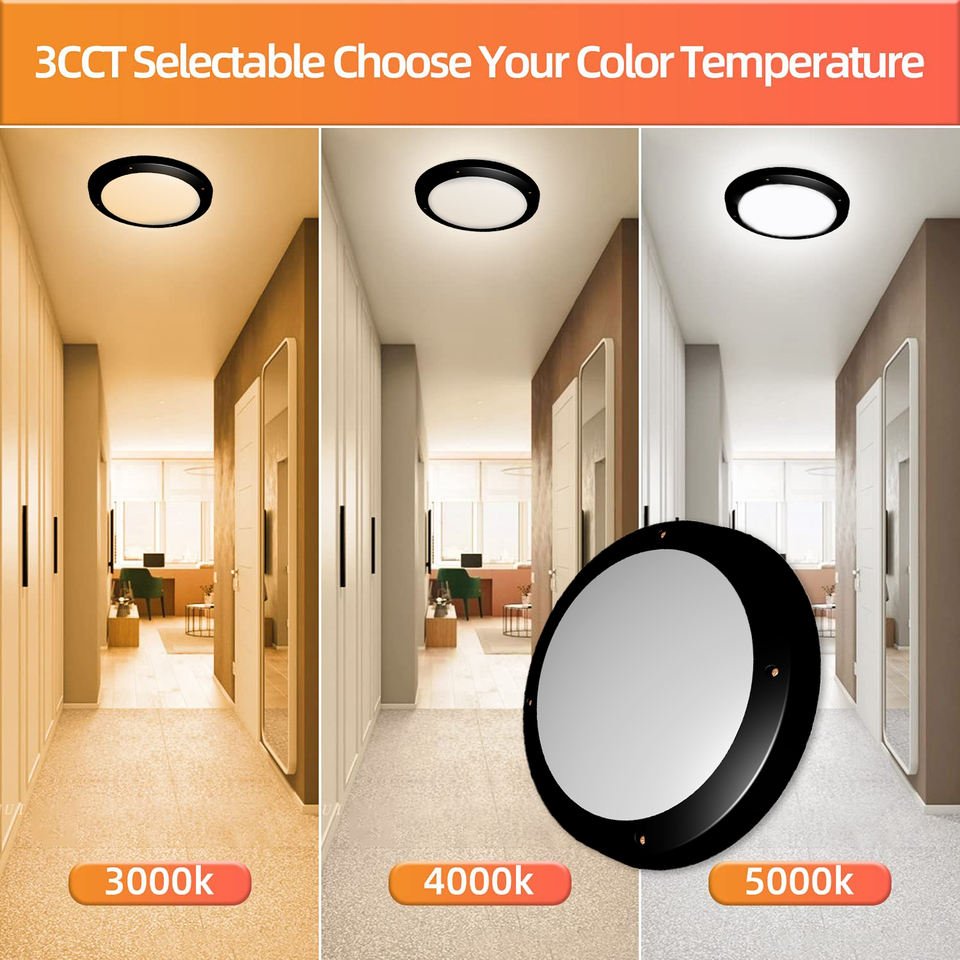 5 Years Warranty China 3 CCT 3 Colors 300mm diameter surface mount Led Bulkhead Ceiling Light With Motion Sensor