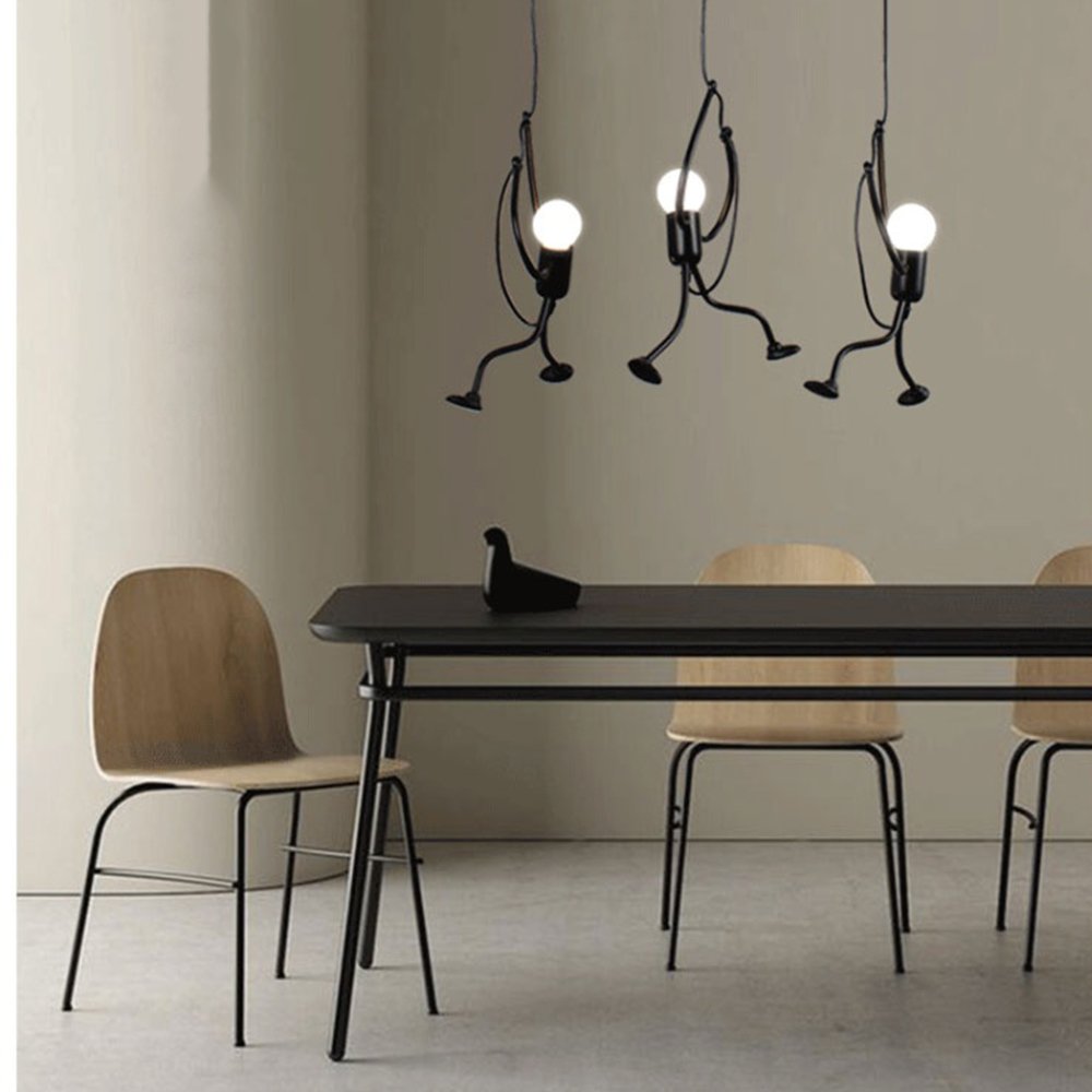 Nordic iron chandelier vintage little man creative restaurant cafe clothing shop lamp bar Modern art chandelier