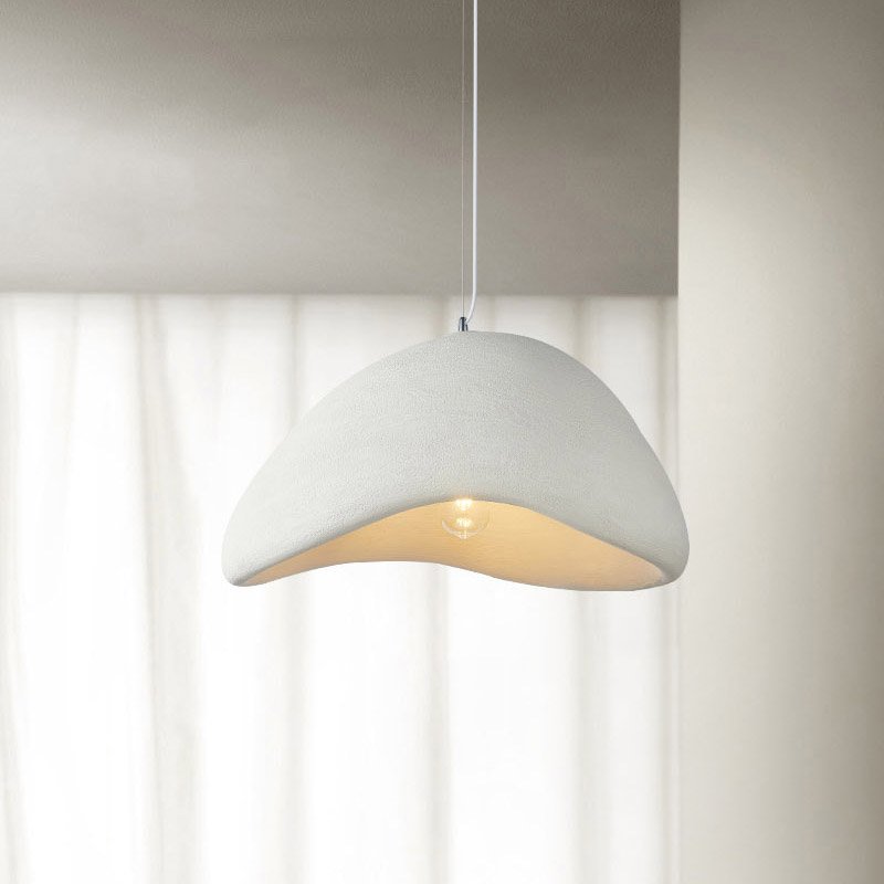 Japanese Style Living Room Hotel Bar Cafe Resin Oval Wabi Sabi Light Modern Chandelier Concrete Japandi Led Pendant Light