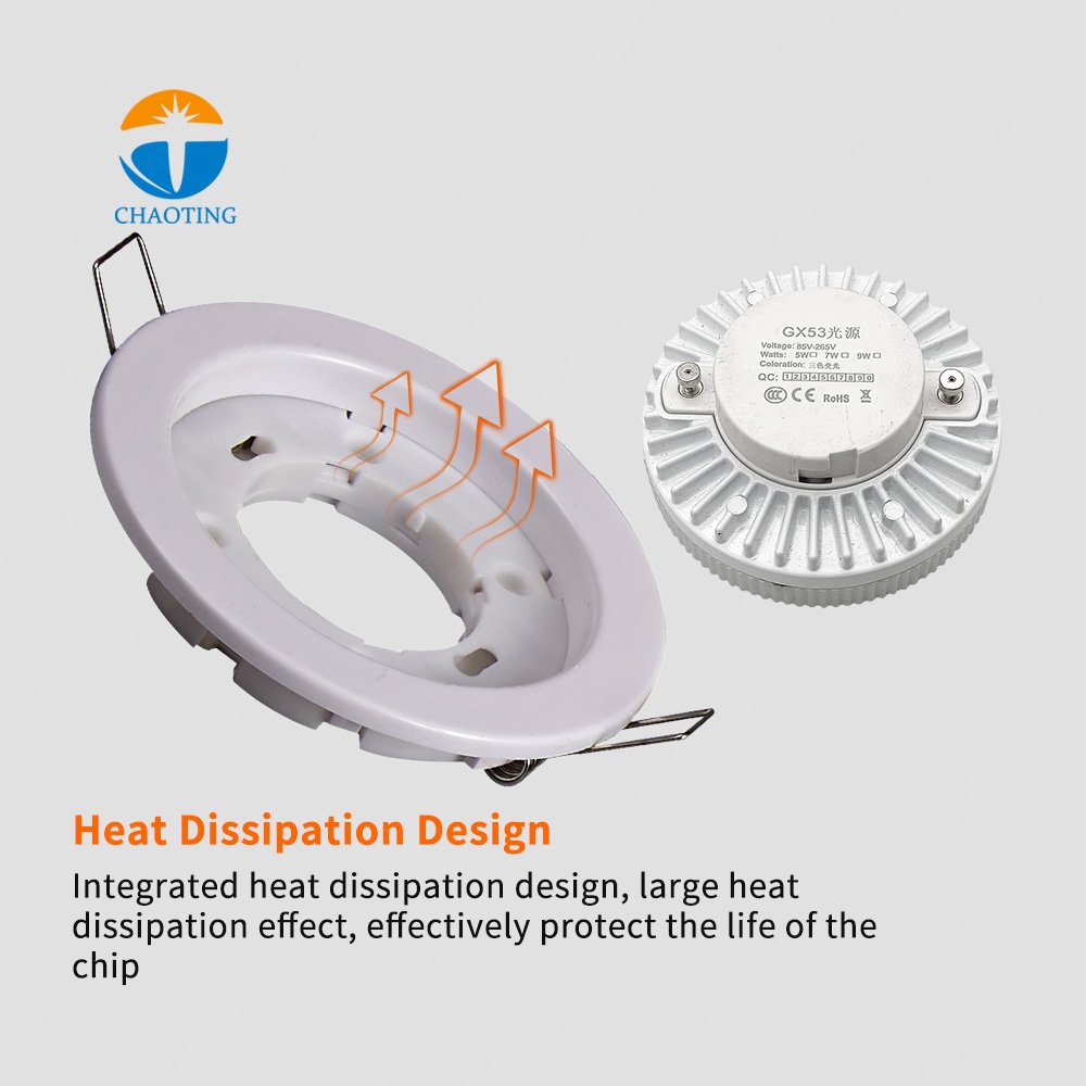 New Design GX53 Lamp Holder Standard Spot Lights Decor Indoor Fixtures Lighting Accessories Downlights GX53 Recessed Lamp Holder