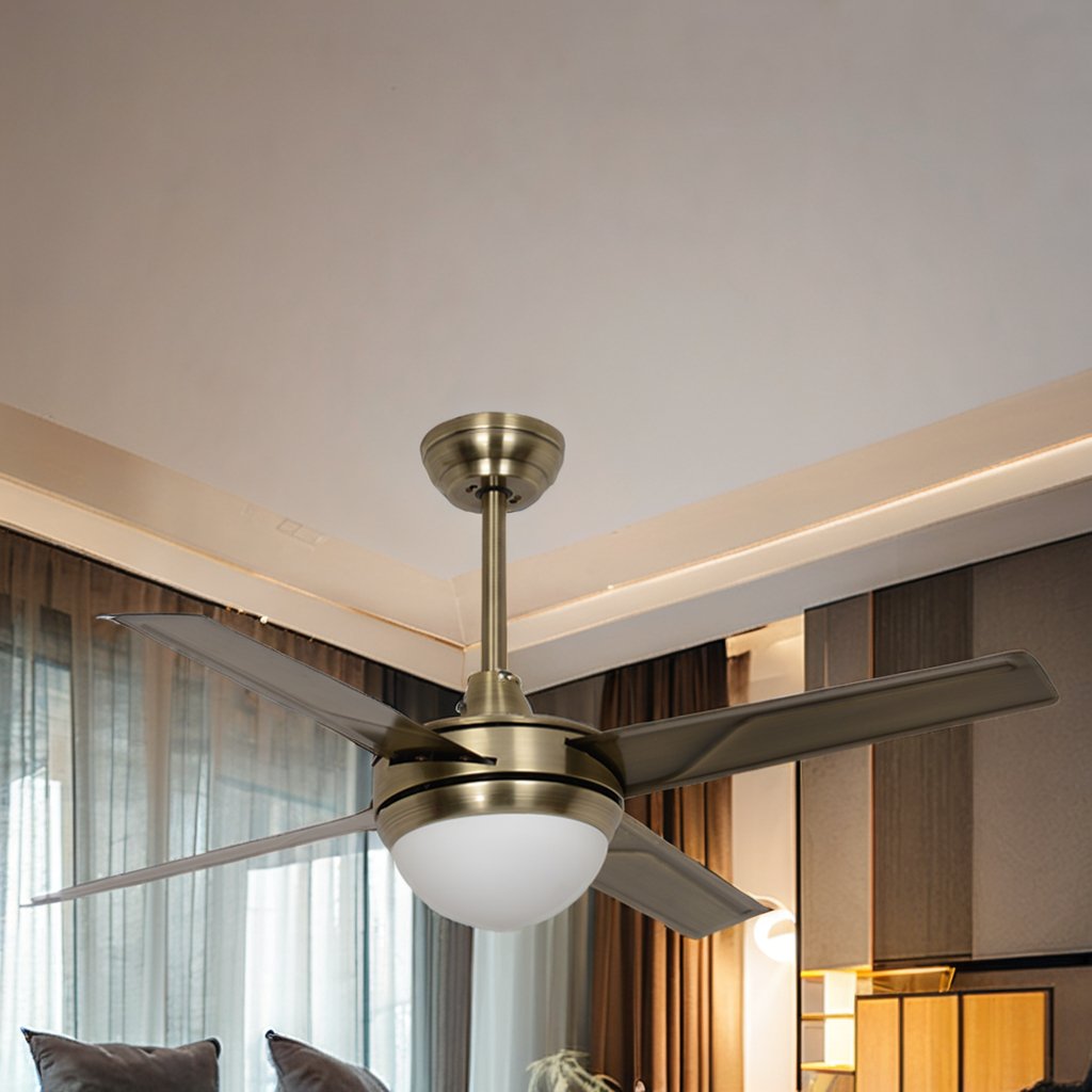 48-inch Ceiling Fan Lamp 4 iron leaf DC motor frequency conversion mute high wind volume indoor and outdoor commercial fan lamp