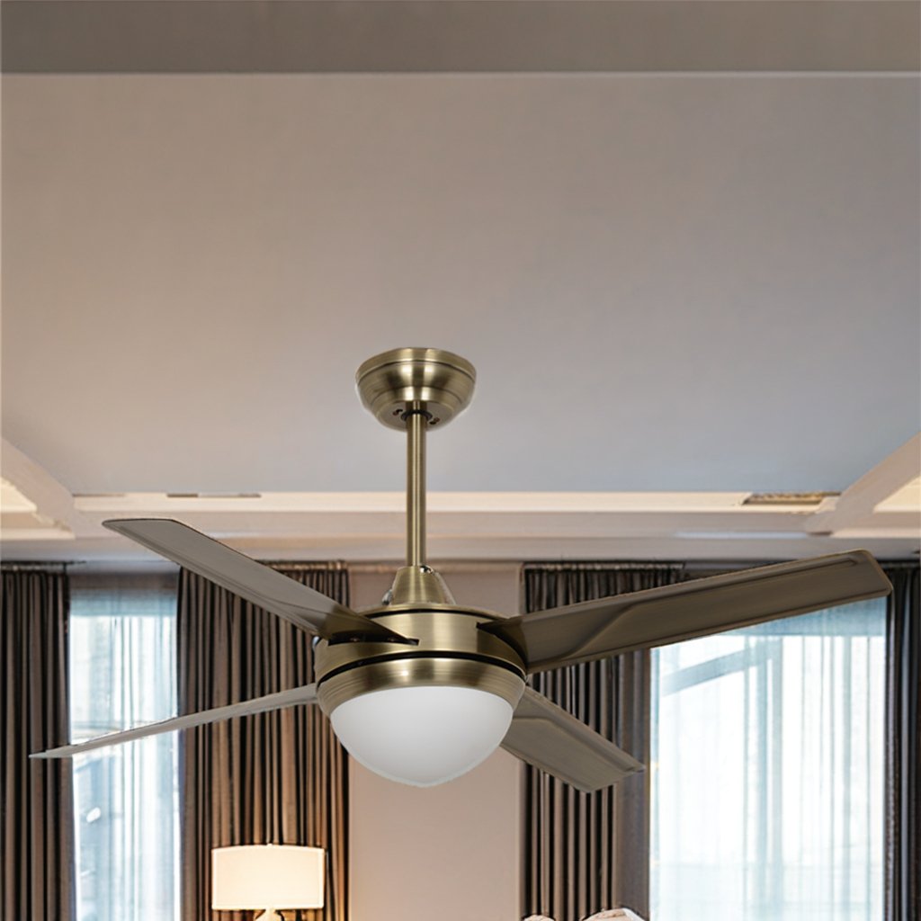 48-inch Ceiling Fan Lamp 4 iron leaf DC motor frequency conversion mute high wind volume indoor and outdoor commercial fan lamp