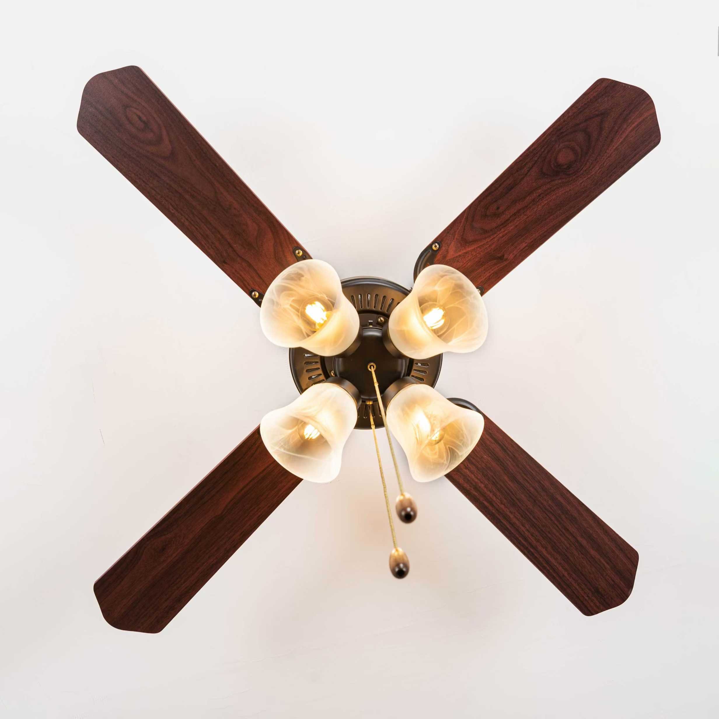 52 Inch Hot Sale Decorative Big Head Hunter Ceiling Fan Japanese Style Remote Control 4 ABS Blades DC motor