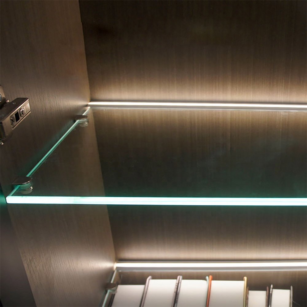 Glass Edge Display Light Clip On Rack Led Channel Light 10mm Thickness Glass Cabinet Shelf Light LED Profile