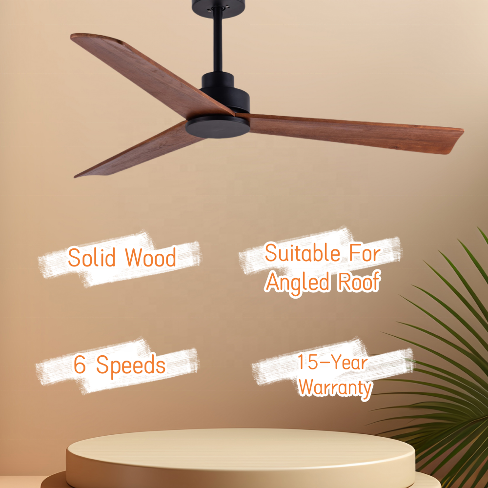 52" wood ceiling fans without light BLDC decorative modern ceiling fan with remote control