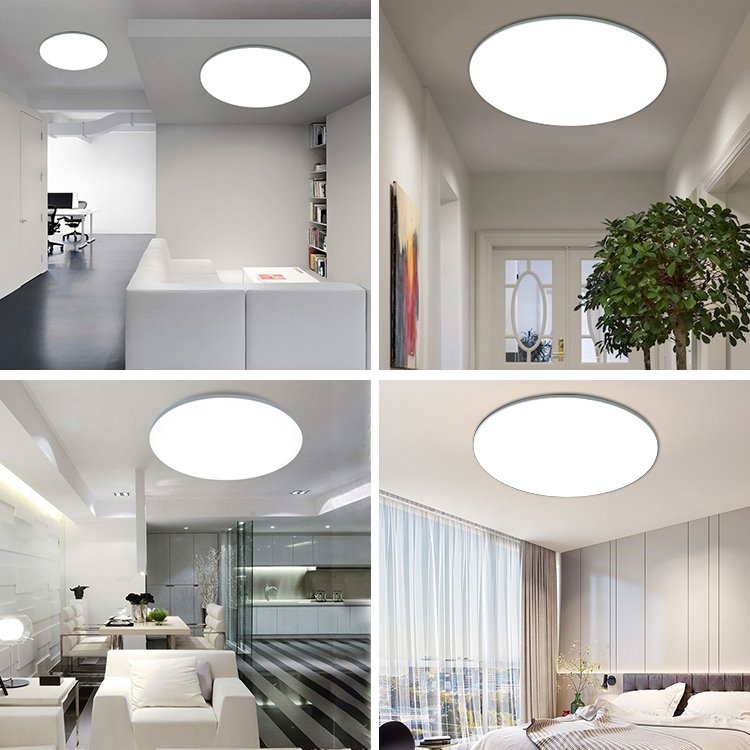 indoor china plastic round shape morden frameless design ultra-thin led ceiling light fixture for bedroom lamp