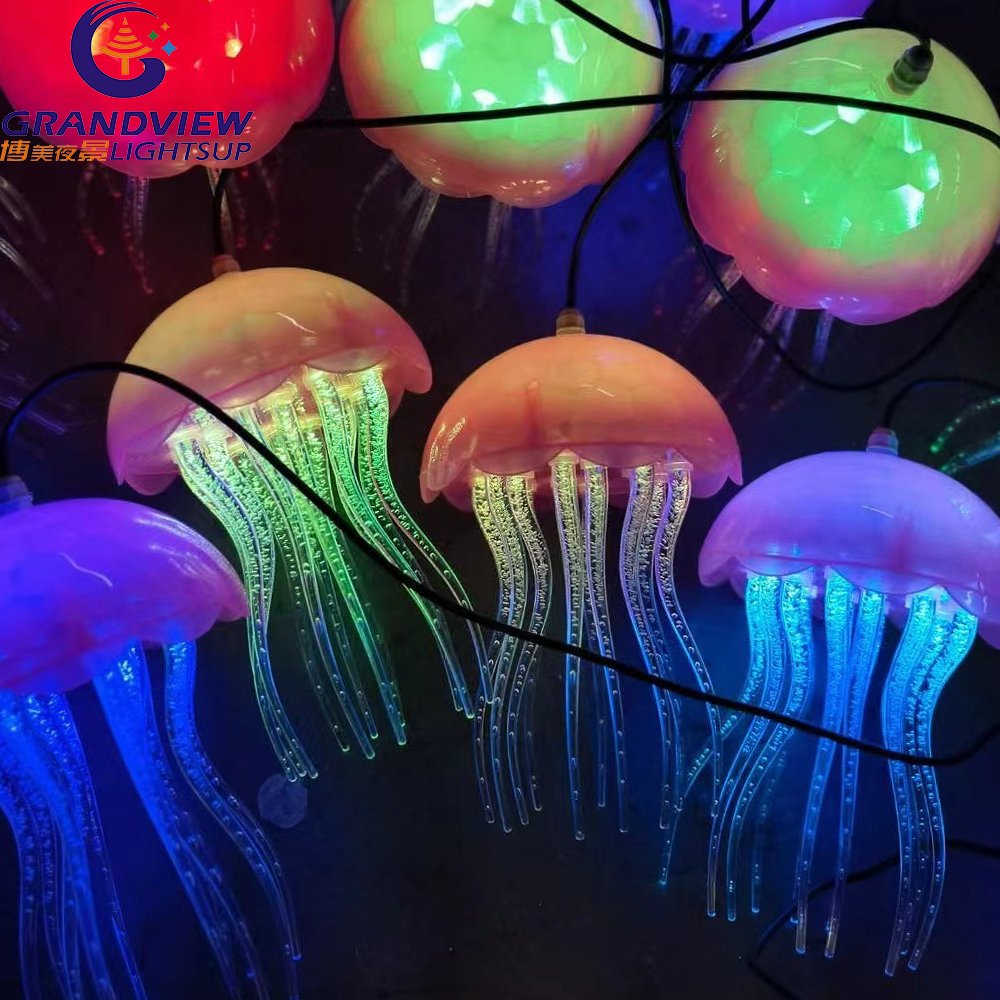 Acrylic Jellyfish Lights Indoor Outdoor Christmas Street Bar Party Hanging Decorations Motif Ceiling Lamp