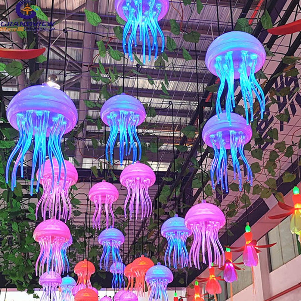 Acrylic Jellyfish Lights Indoor Outdoor Christmas Street Bar Party Hanging Decorations Motif Ceiling Lamp