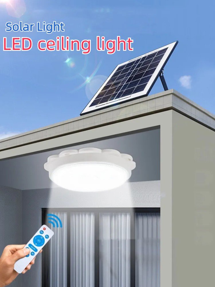 IP65 indoor Solar Ceiling Light Outdoor waterproof household LED solar lamp 50W 100W 200W 300W Ceiling Light