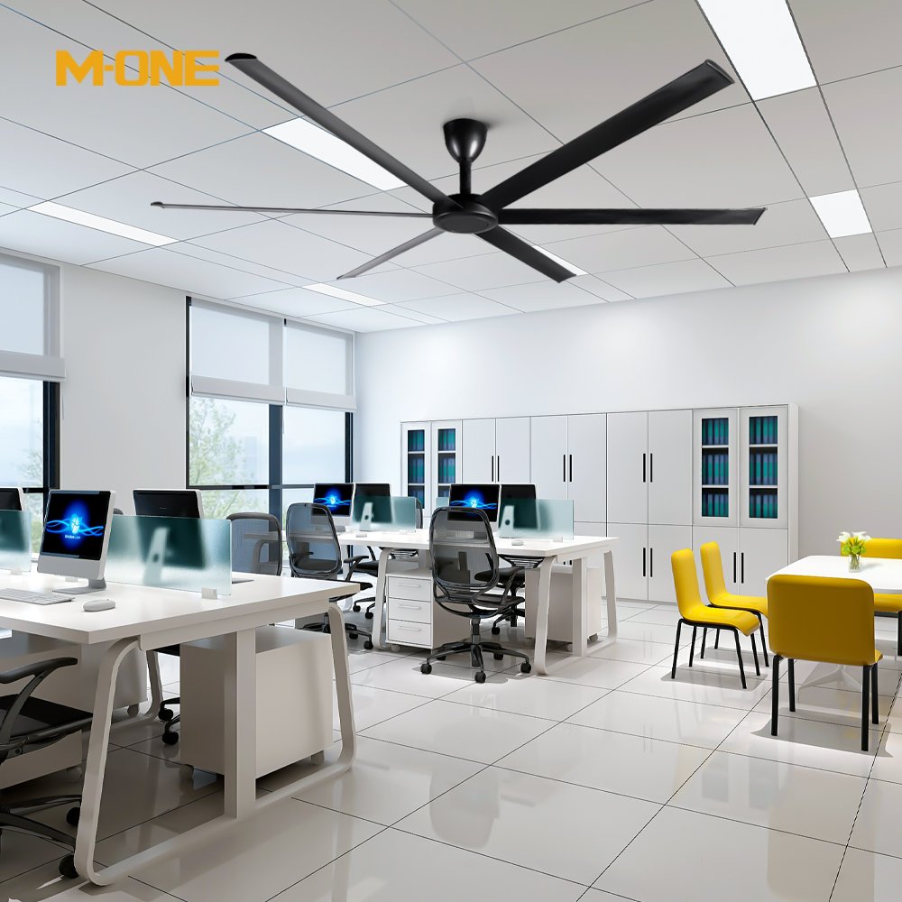 Industrial 108 Inches Speed Adjustable 6 Blades Copper DC Motor ETL Certificate Roof Mounted Aluminum Ceiling Fan Without Lights