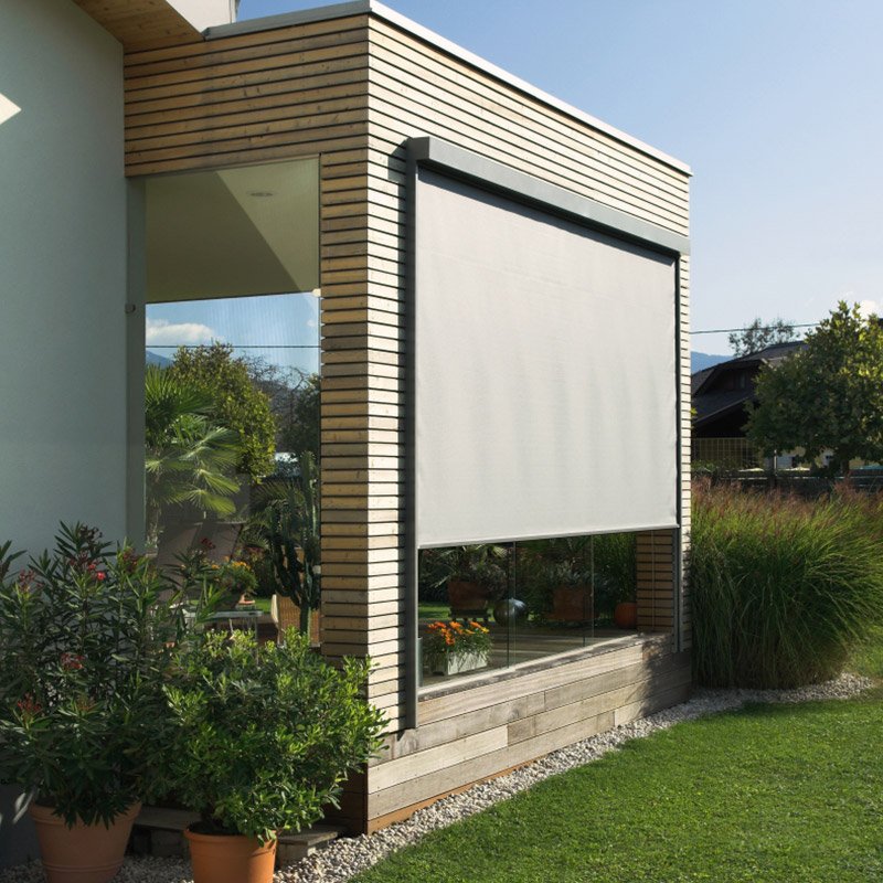 custom vertical wind resistant zip track side screens remote control zip track roller curtains for door/window