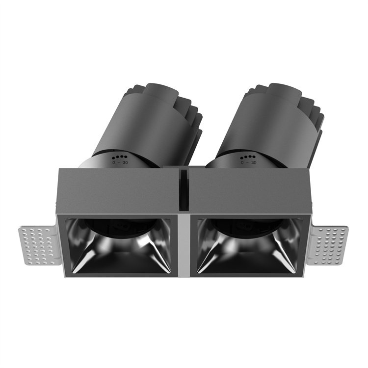 Home Borderless Anti-Glare Spotlight Cri97 Double-Headed Cob Embedded Dimming Ceiling Led Downlight Spotlight