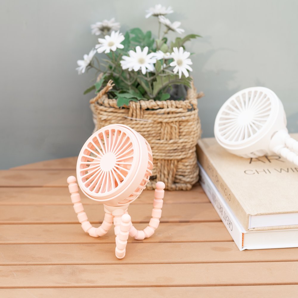 Stroller Baby Fan,Flexible Adjustable Octopus Fan,Mini Fan Portable Rechargeable Usb Clip Handheld Fan