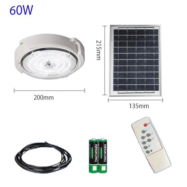 60w 100w 200w Luminous Lamp Waterproof Outdoor Led Round Solar Surface Ceiling Light for Garden Home indoor Wall Lighting