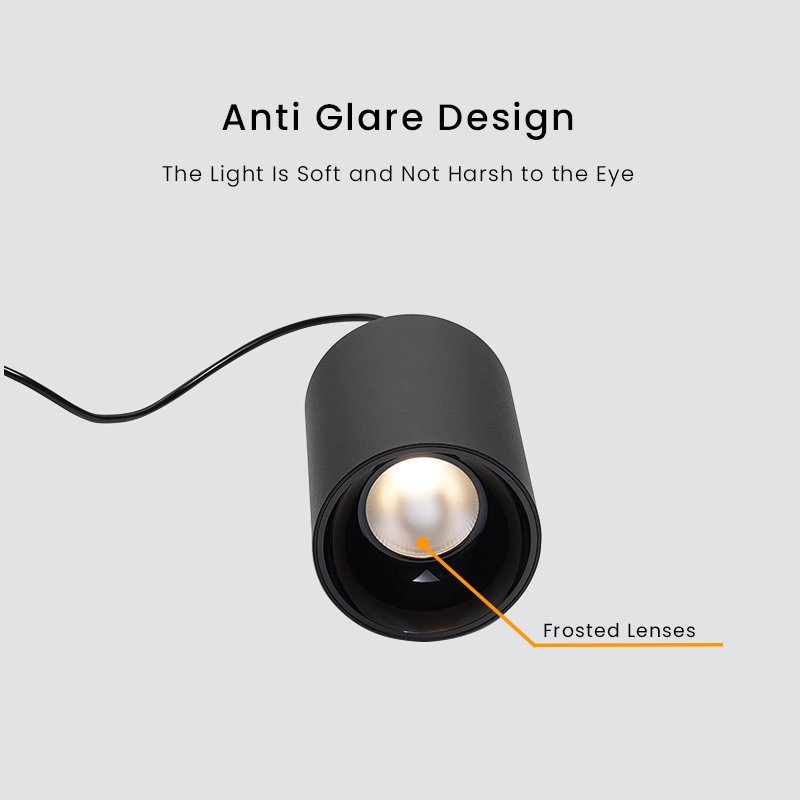Modern 30W Round Surface Mounted Cylinder LED Pendant Light COB Suspended Dimmable DownLight For Hotel Coffee Shop Restaurant