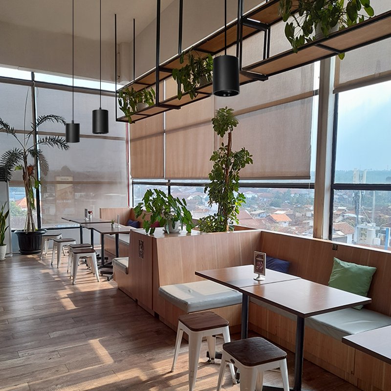 Modern 30W Round Surface Mounted Cylinder LED Pendant Light COB Suspended Dimmable DownLight For Hotel Coffee Shop Restaurant