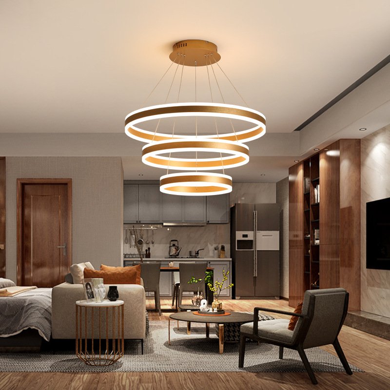 Aluminum Profile Pendant Circular Hanging Led Linear Light Black Custom Lighting For Hotel Modern Chandeliers Luminaire