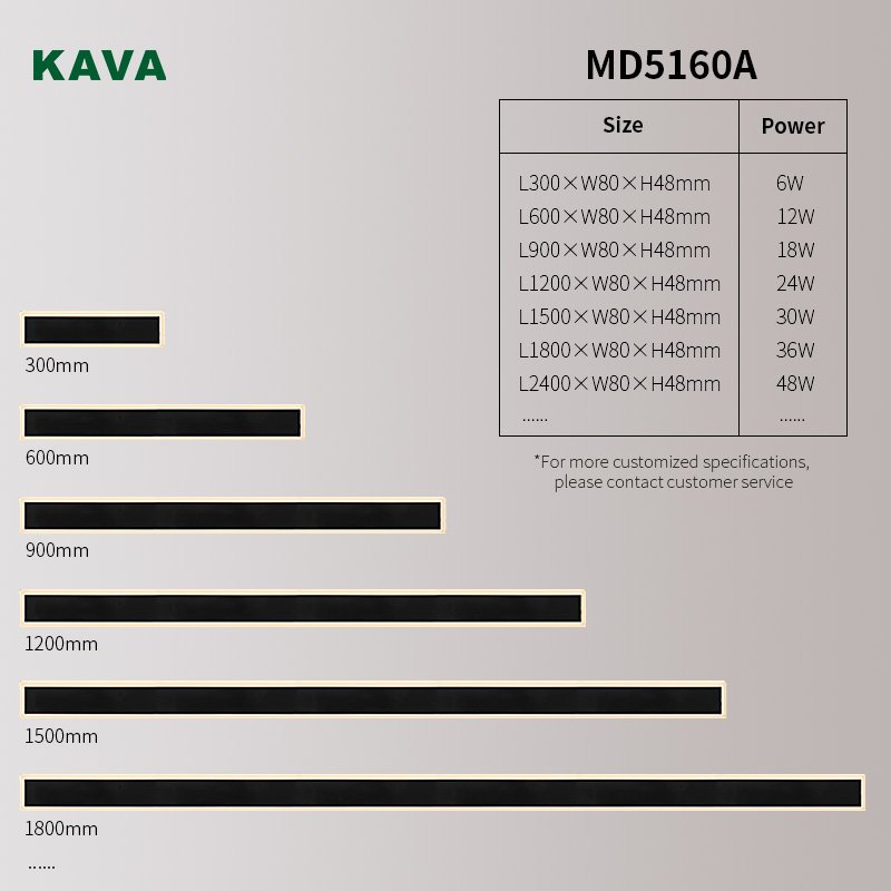 24" Aluminum LED Light Modern Garden Light Waterproof IP65 Outdoor Long Strip LED Ceiling Light