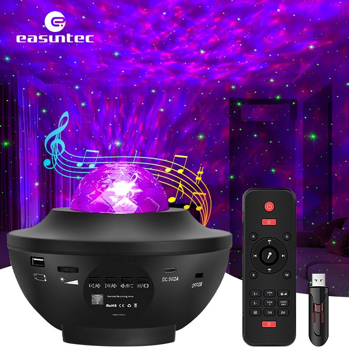 New Fantasy LED Planet Projector Light Starry Sky Projector Music Remote Control Laser Water Pattern Light