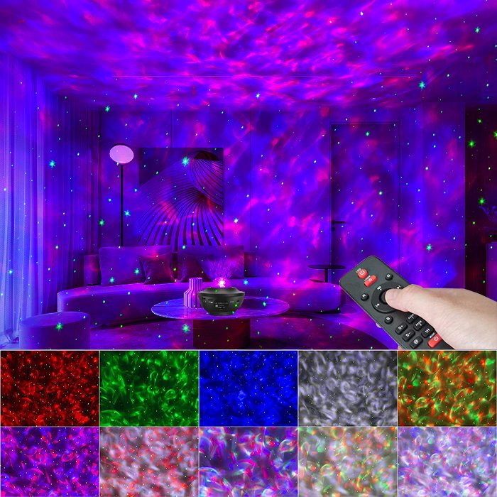 New Fantasy LED Planet Projector Light Starry Sky Projector Music Remote Control Laser Water Pattern Light