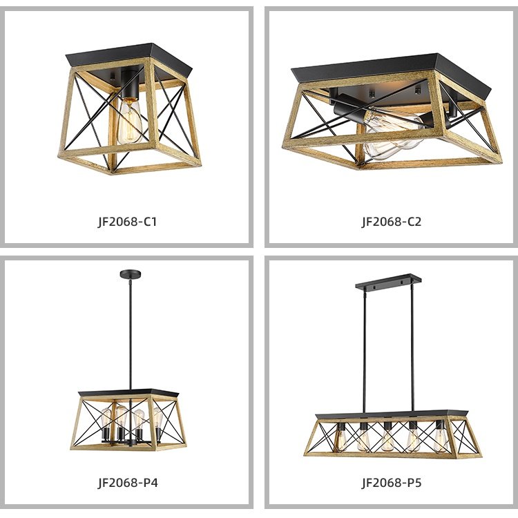 ETL Certification Hot Sale Indoor Industrial 5 Bulbs Farmhouse Chandelier Retro Pendant Light