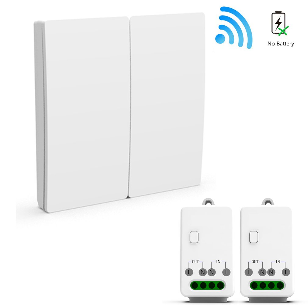 Wireless Light Switch and Receiver Kit No in-Wall Wiring Required Remote Control Wall Switch Lighting Fixture for Ceiling Lights