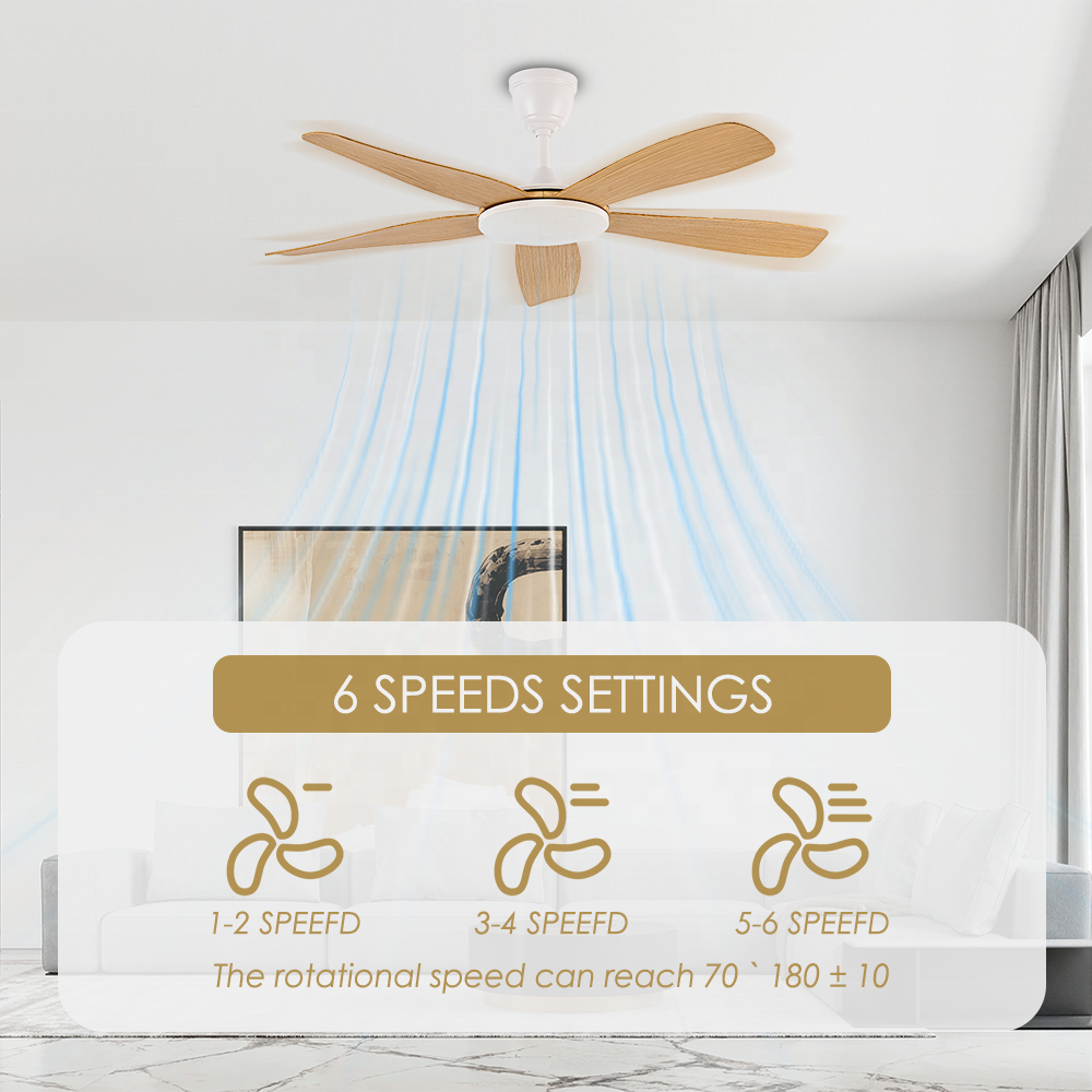 52" decorative Modern ABS ceiling fan Remote Control home reversible dc ceiling fans without light