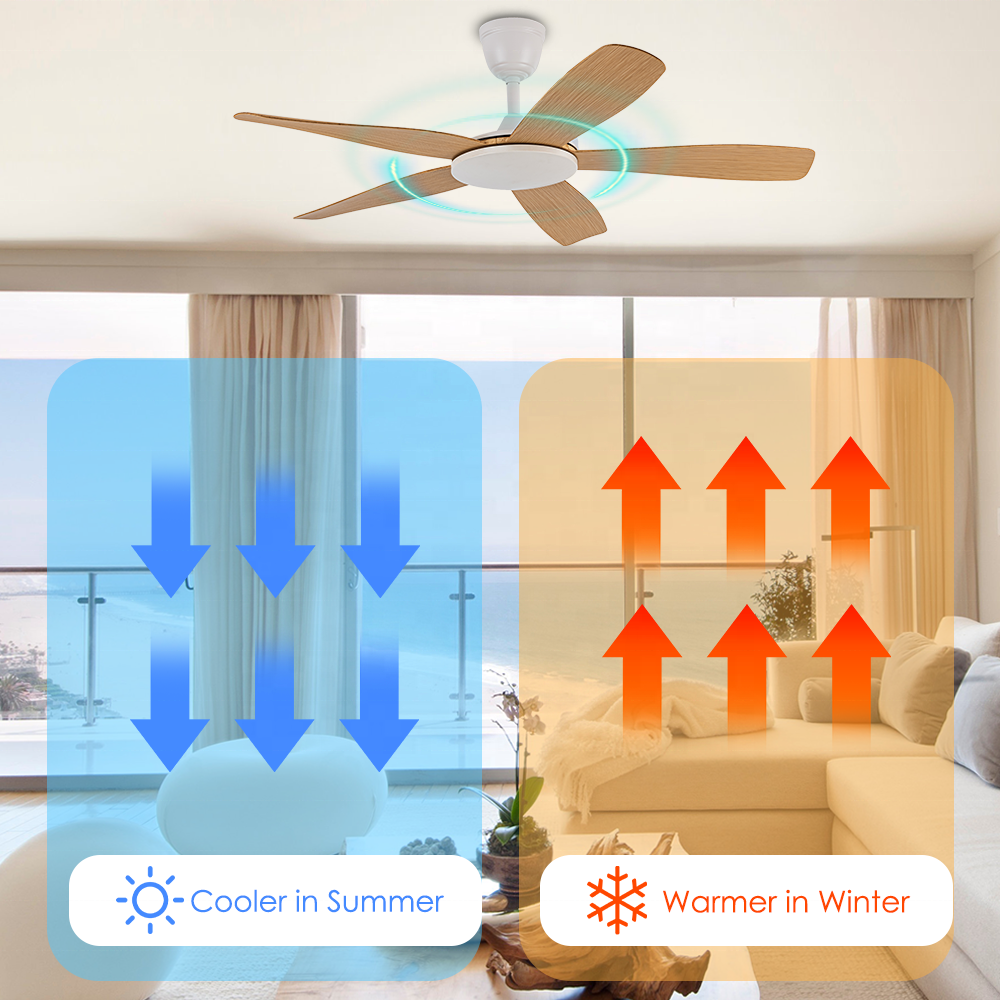 52" decorative Modern ABS ceiling fan Remote Control home reversible dc ceiling fans without light